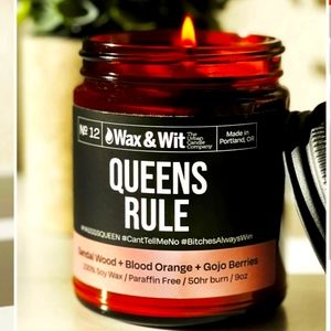 Wax & Wit Candle - Queens Rule: Sandalwood Citrus Goji Berry Soy Wax Gift Candle